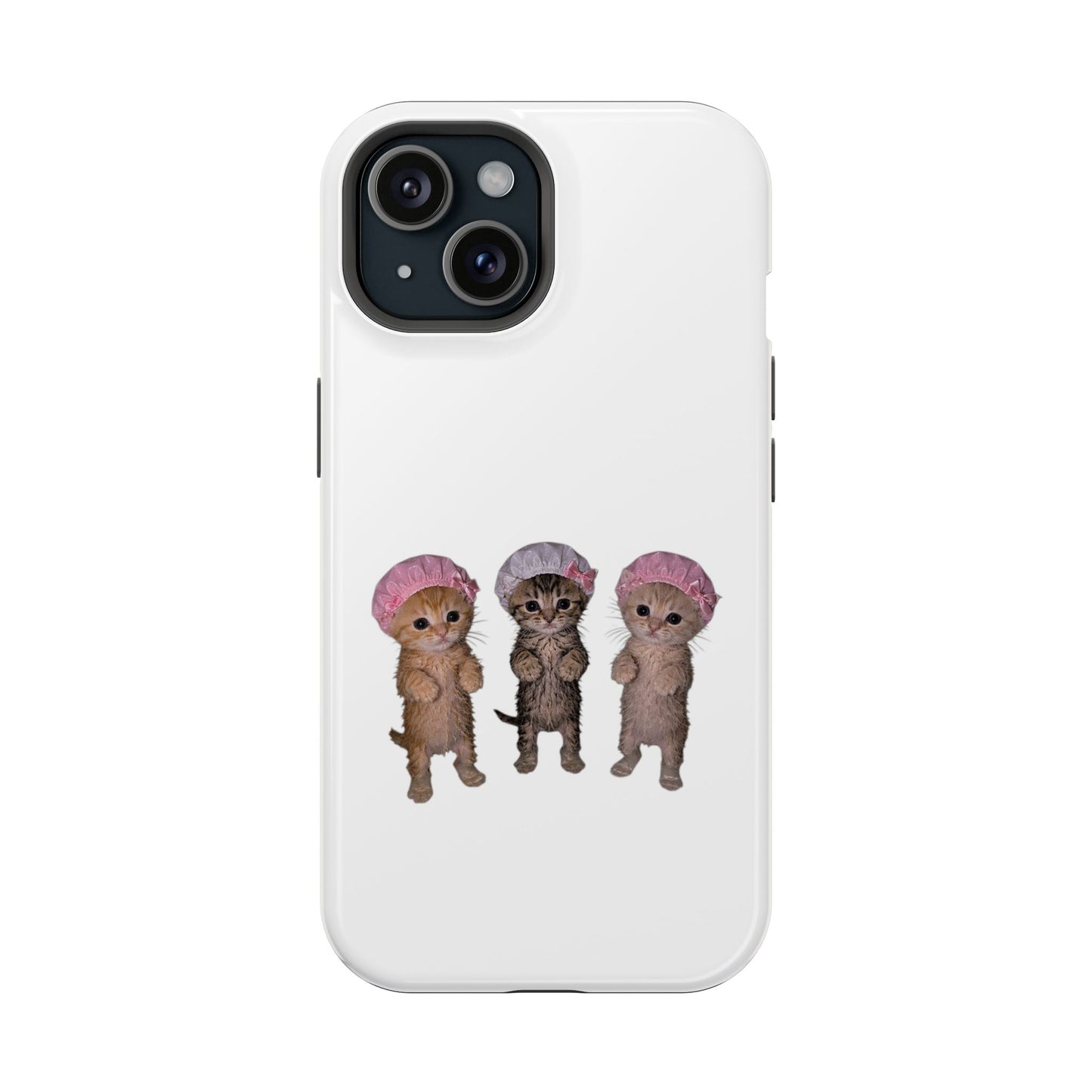 Cute Standing Kittens with Shower Caps  Phone Case