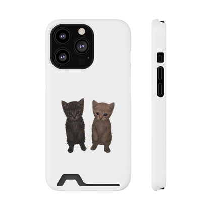 Cute Kitten Duo Phone Case with Card Holder