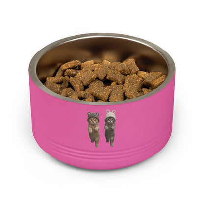 Cute Kittens in Hats Stainless Steel  Pet Bowl  18oz