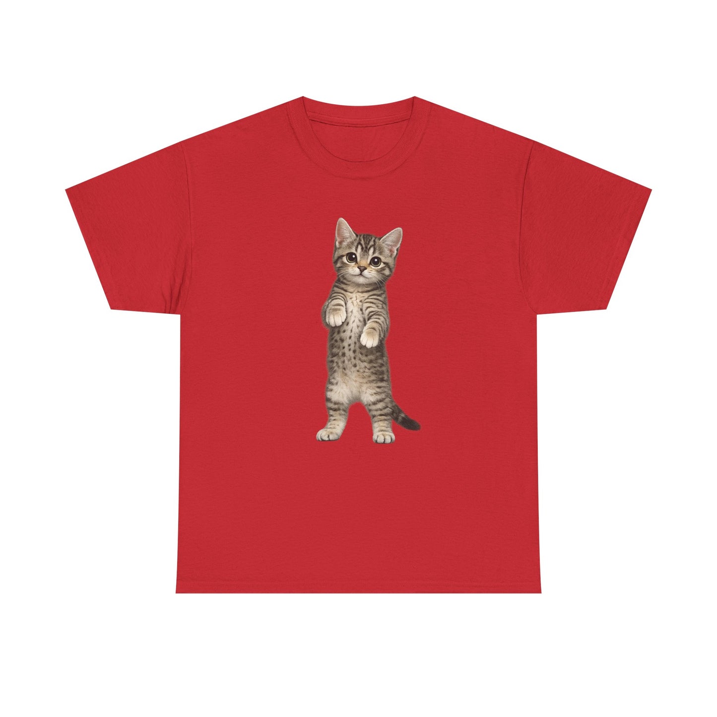 Standing Tabby Kitten T-Shirt — Cute Cat Graphic Tee for Cat Lovers