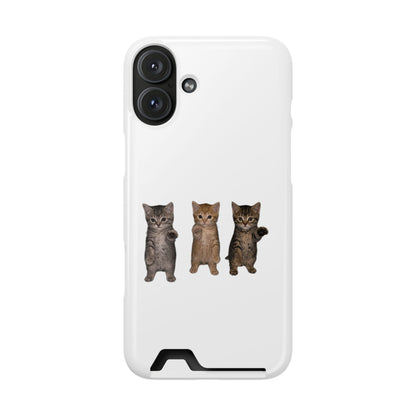 Cute Trio Kittens Phone Case with Card Holder