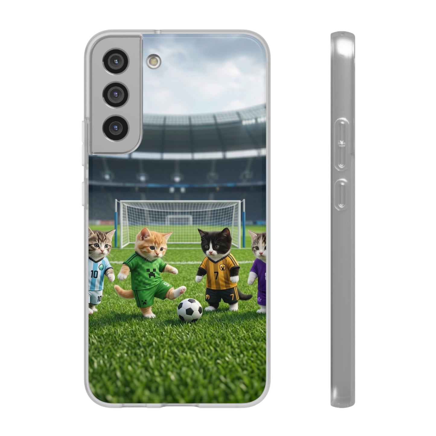 Cute Soccer Cats Phone Case — Kawaii Football Kit iPhone Cover