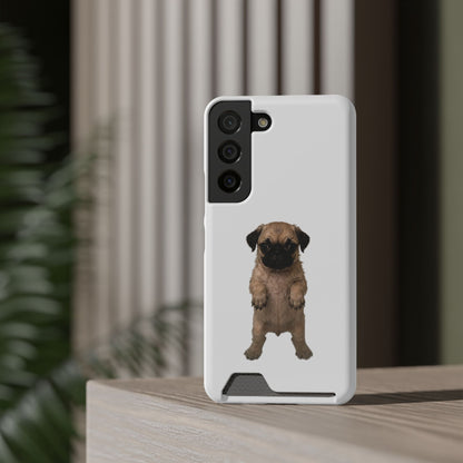Cute Standing  Pug Card Holder Phone Case