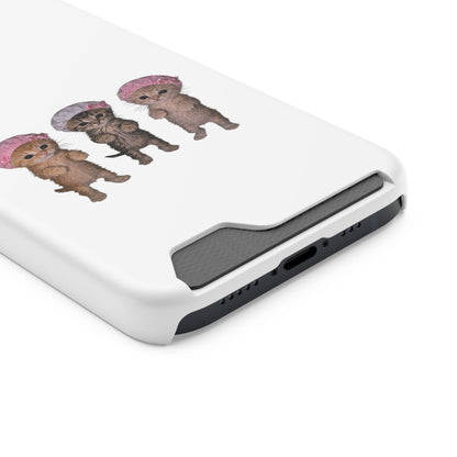 Cute Three Kittens Phone Case with Card Holder