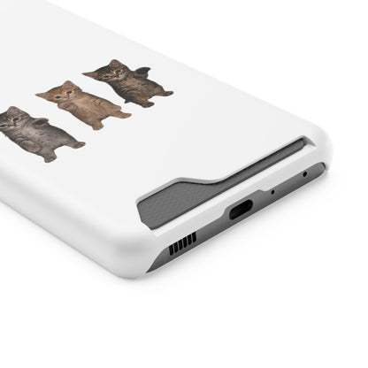 Cute Trio Kittens Phone Case with Card Holder
