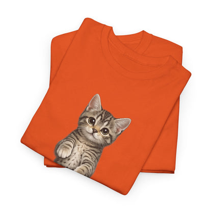 Standing Tabby Kitten T-Shirt — Cute Cat Graphic Tee for Cat Lovers