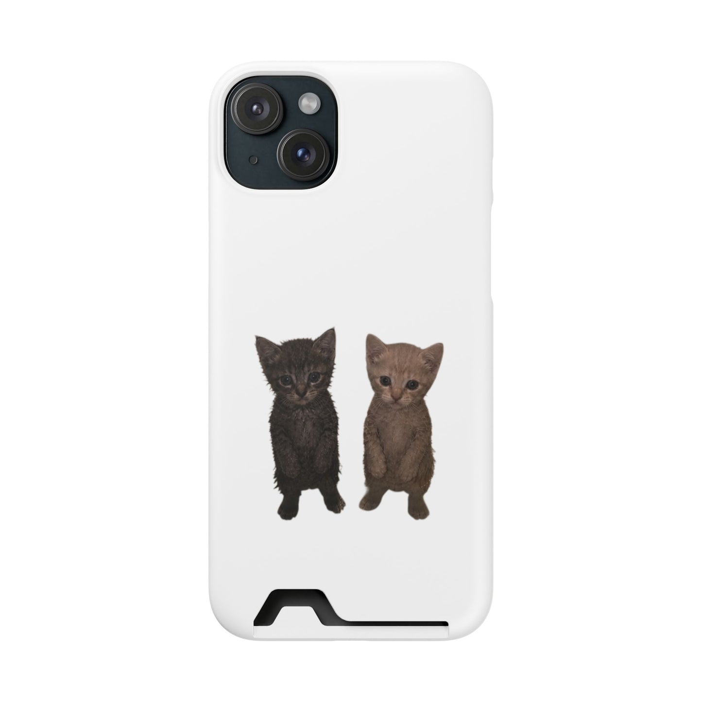 Cute Kitten Duo Phone Case with Card Holder