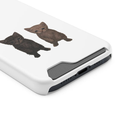 Cute Kitten Duo Phone Case with Card Holder