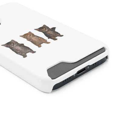 Cute Trio Kittens Phone Case with Card Holder