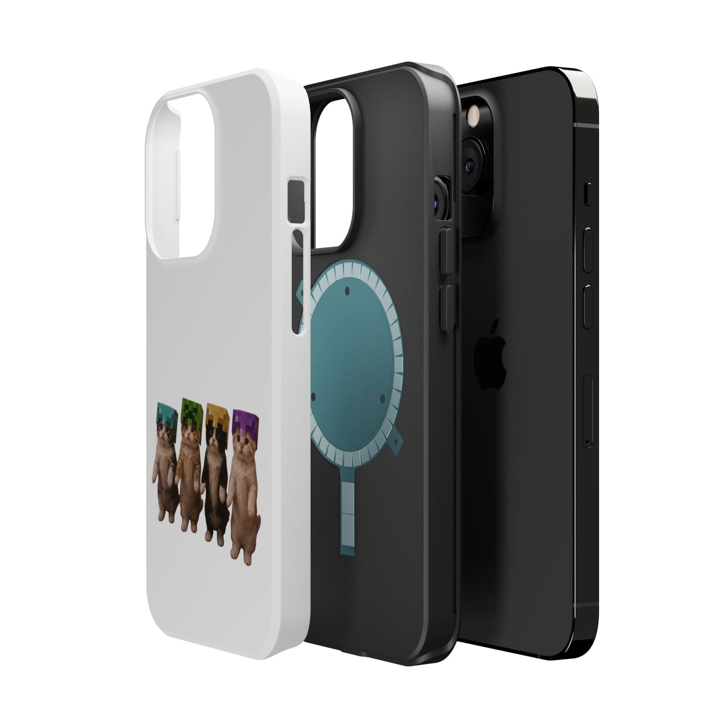 Dancing Kittens Minecraft Helmet Magnetic Impact-Resistant Phone Case