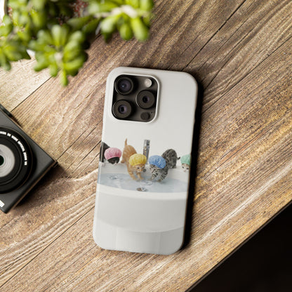 Slim Phone Case — Cute Kittens in Bathtub Design