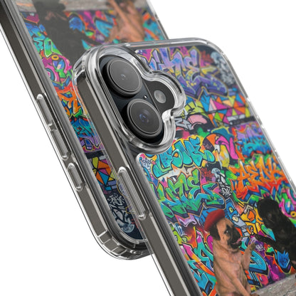 Clear Phone Case — Colorful Graffiti Pugs Design