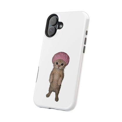 Cute Kitten in Shower Cap  Magnetic Impact-Resistant