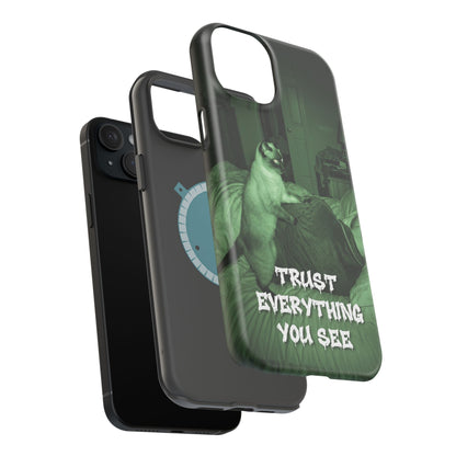 Phone Case 'Trust Everything You See' Green Dog Photo Magnetic Impact-Resistant Case