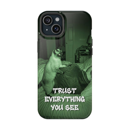 Phone Case 'Trust Everything You See' Green Dog Photo Magnetic Impact-Resistant Case