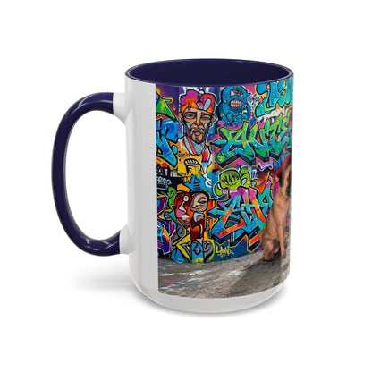 Graffiti Pug Coffee Mug — Colorful Street Art Accent Mug (11/15oz)