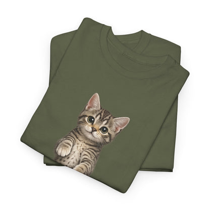 Standing Tabby Kitten T-Shirt — Cute Cat Graphic Tee for Cat Lovers