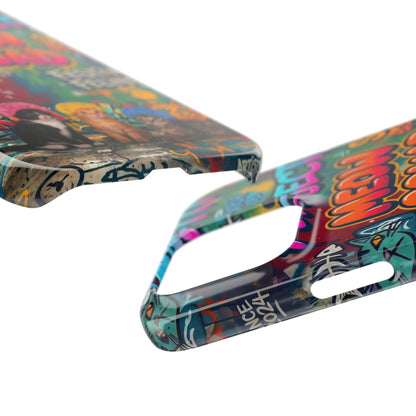 Meow Squad Graffiti Phone Case — Colorful Cat Crew Slim Case