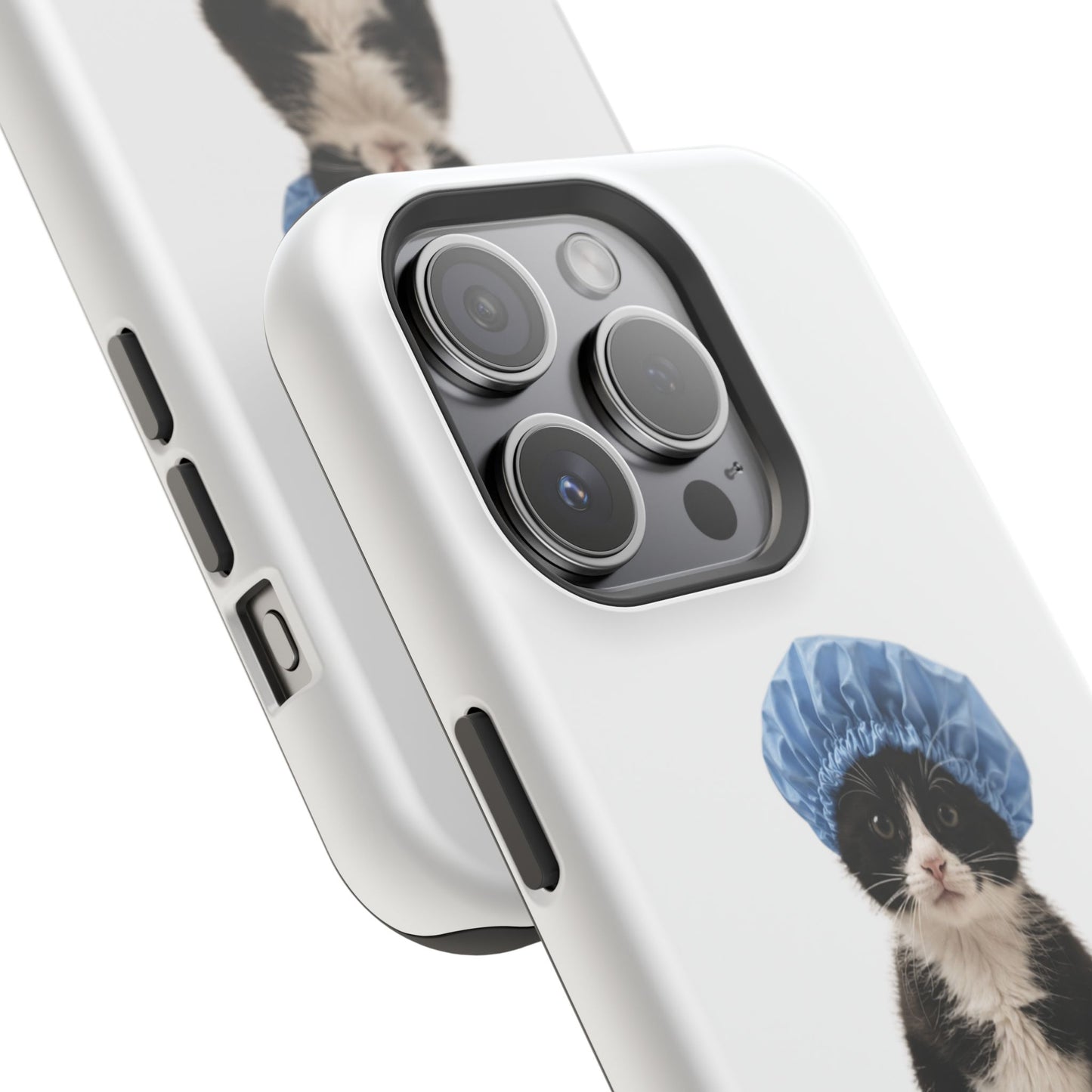 Cute Cat in Shower Cap Magnetic Impact-Resistant Phone Case