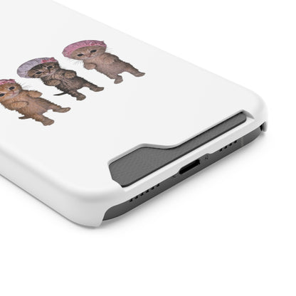 Cute Three Kittens Phone Case with Card Holder