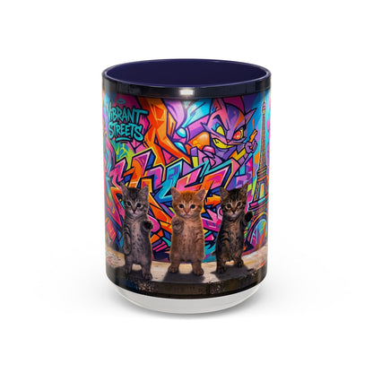 Street Kitties Graffiti Coffee Mug — Colorful Cat Art Accent Mug (11/15oz)
