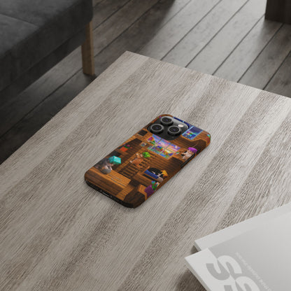 Minecraft Cozy Treehouse Slim Phone Case — Gamer Pixel Cabin Design