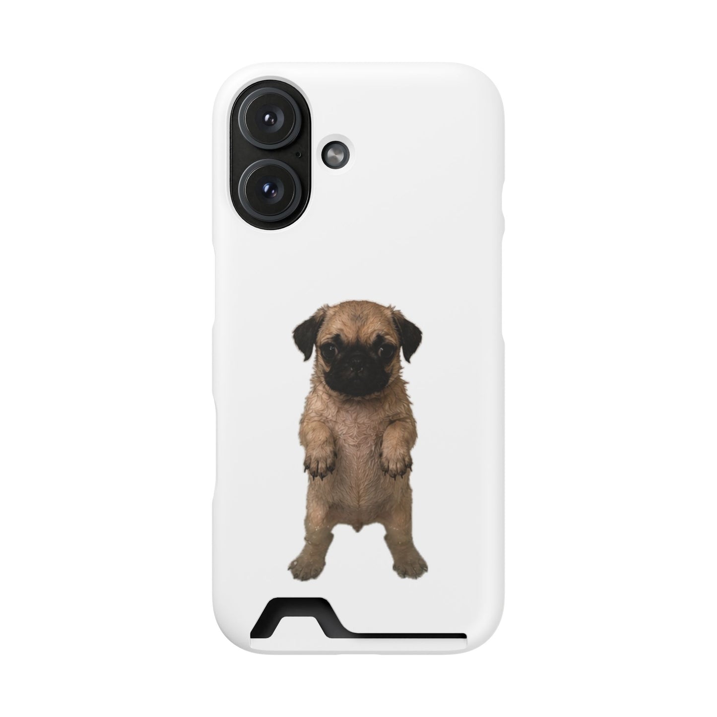 Cute Standing  Pug Card Holder Phone Case