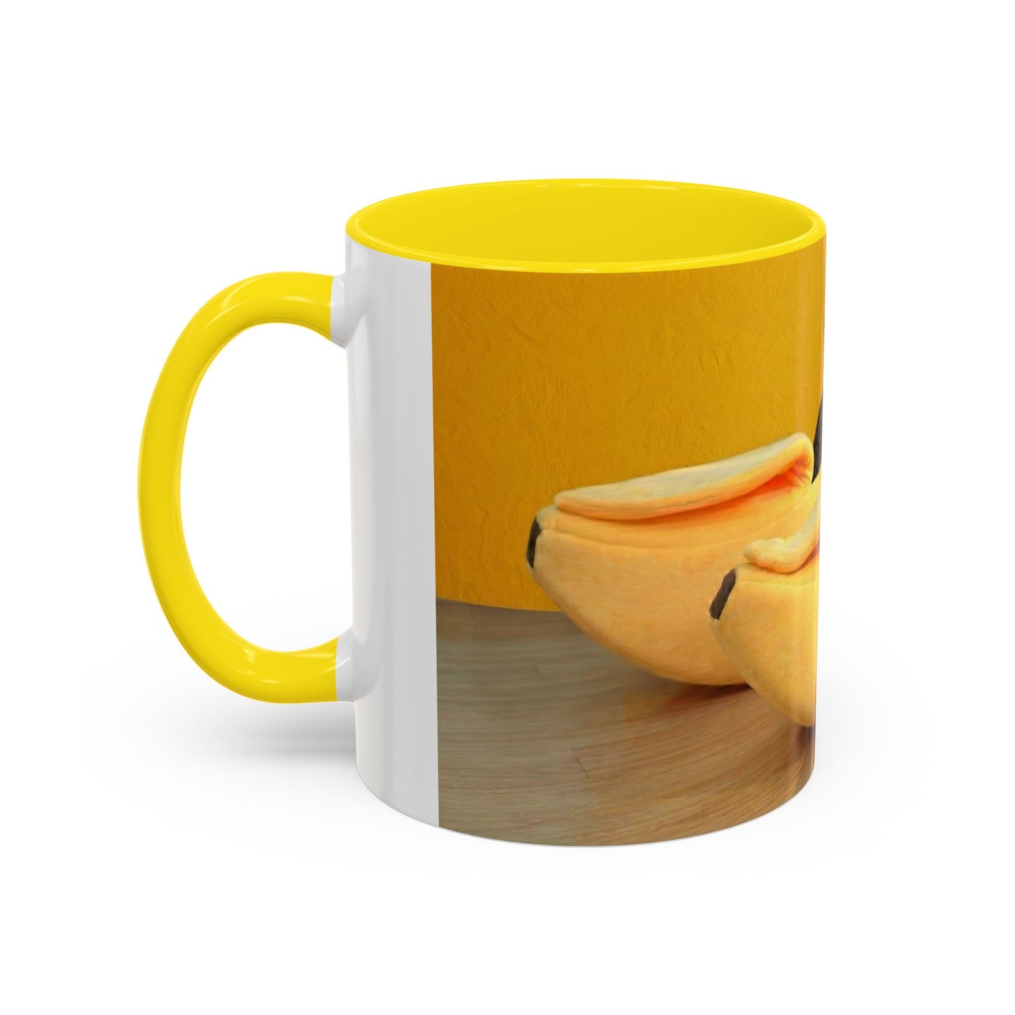 Yellow Cat Bananas Accent Coffee Mug — Cute Kittens in Yellow Room (11/15 oz)
