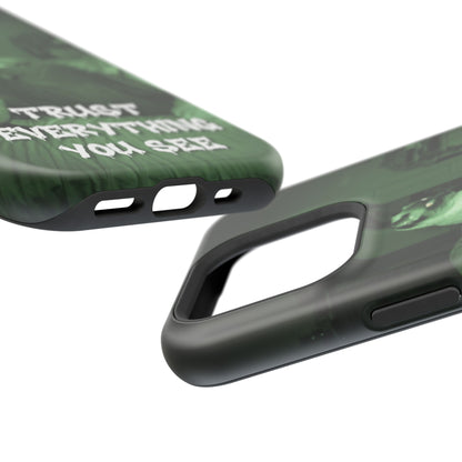 Phone Case 'Trust Everything You See' Green Dog Photo Magnetic Impact-Resistant Case