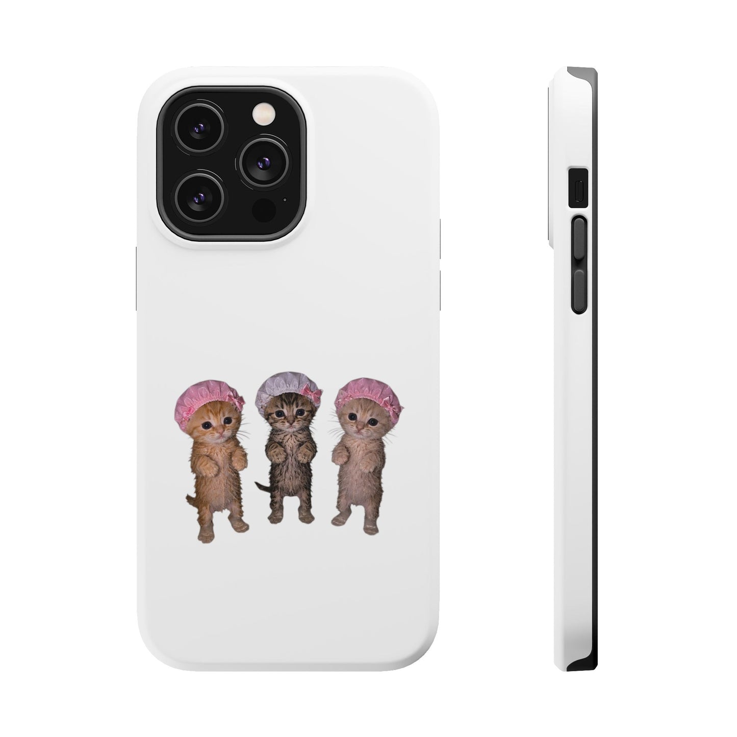 Cute Standing Kittens with Shower Caps  Phone Case