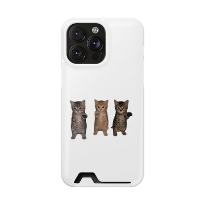 Cute Trio Kittens Phone Case with Card Holder