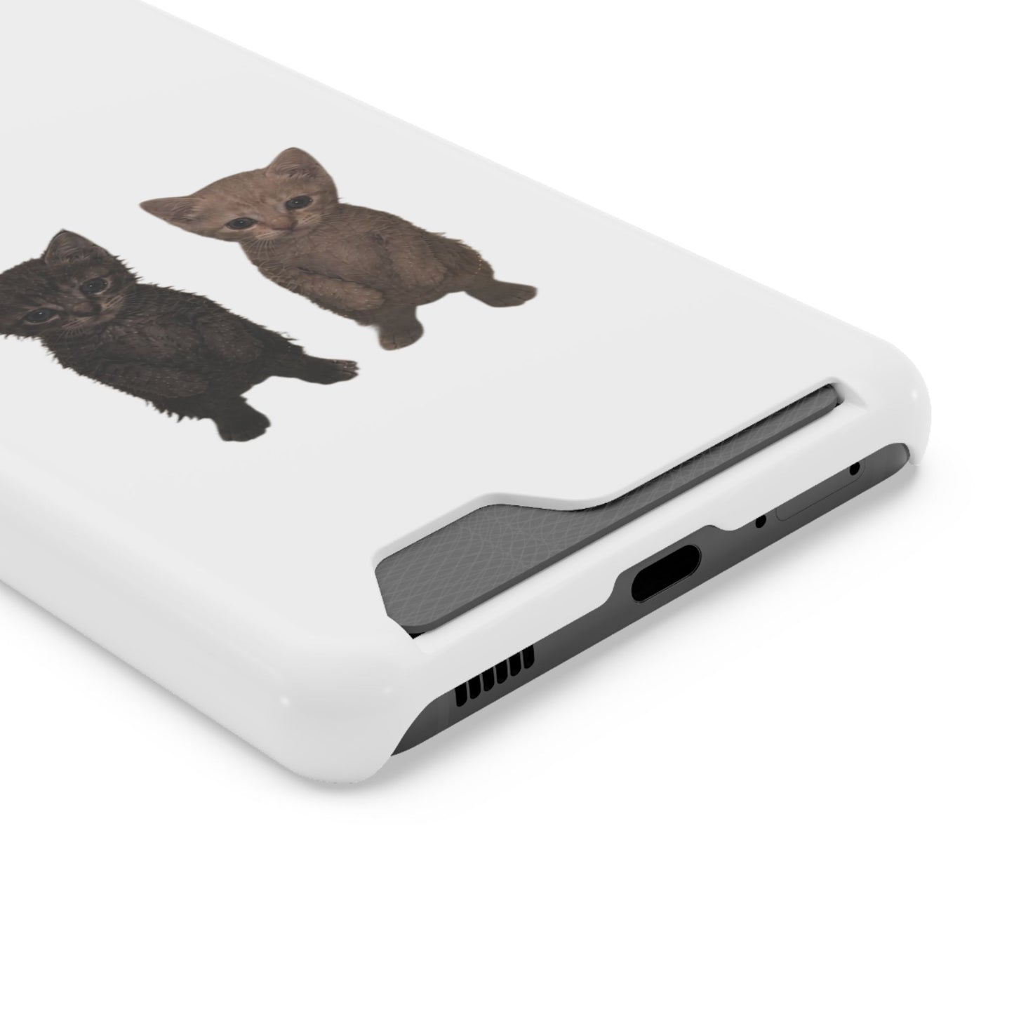 Cute Kitten Duo Phone Case with Card Holder