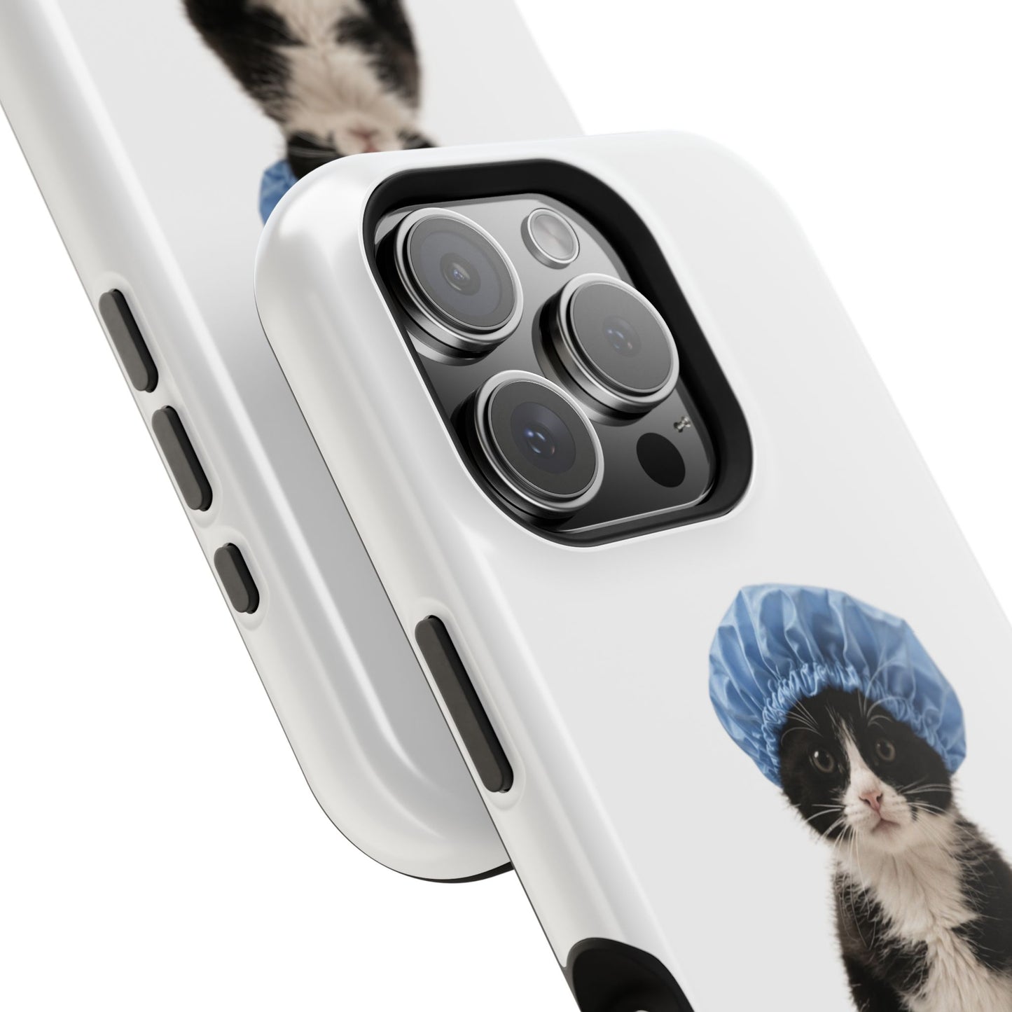 Cute Cat in Shower Cap Magnetic Impact-Resistant Phone Case