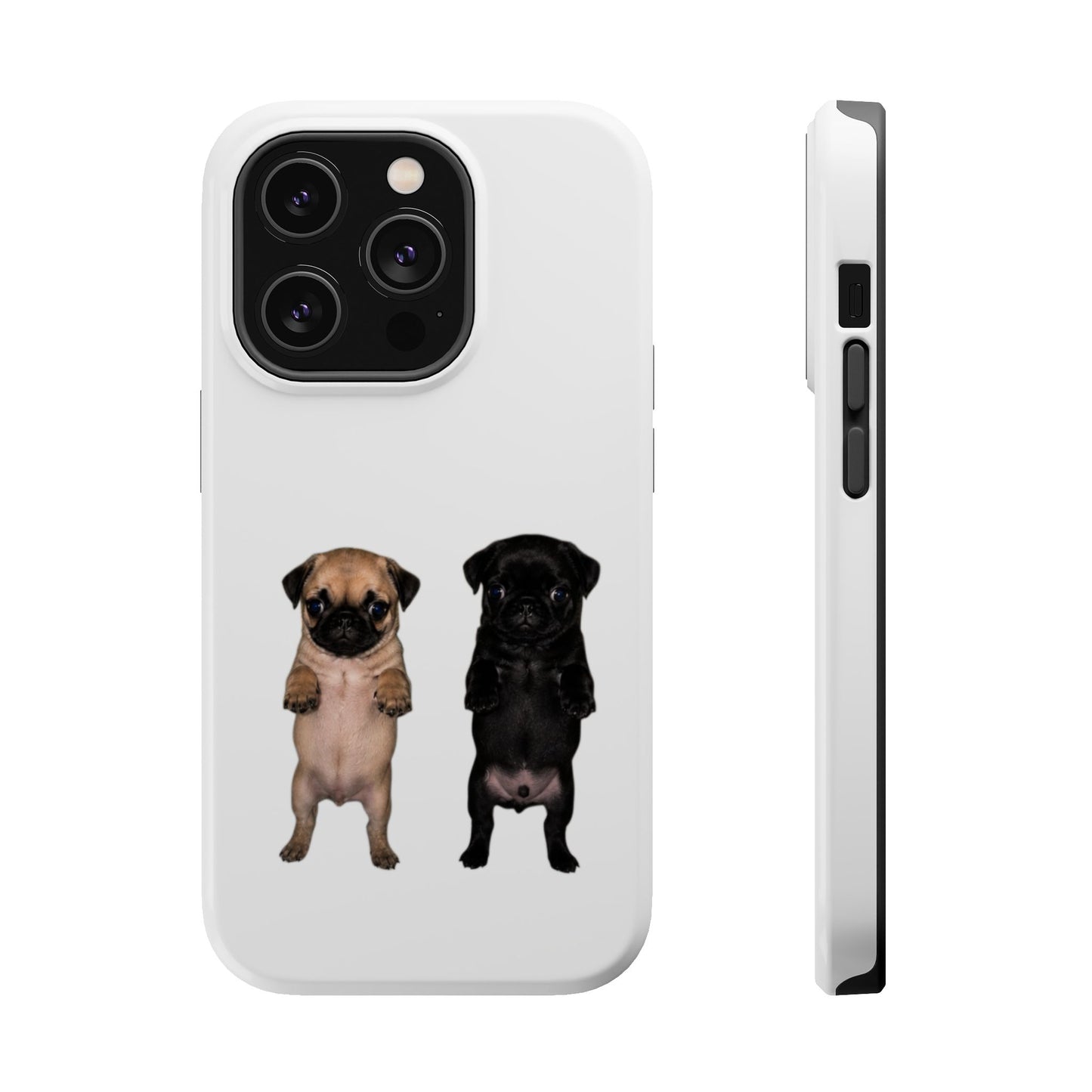 Cute Standing Pug Duo Magnetic Impact-Resistant Phone Case