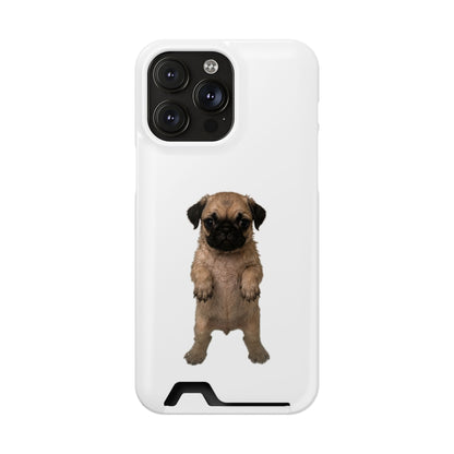 Cute Standing  Pug Card Holder Phone Case