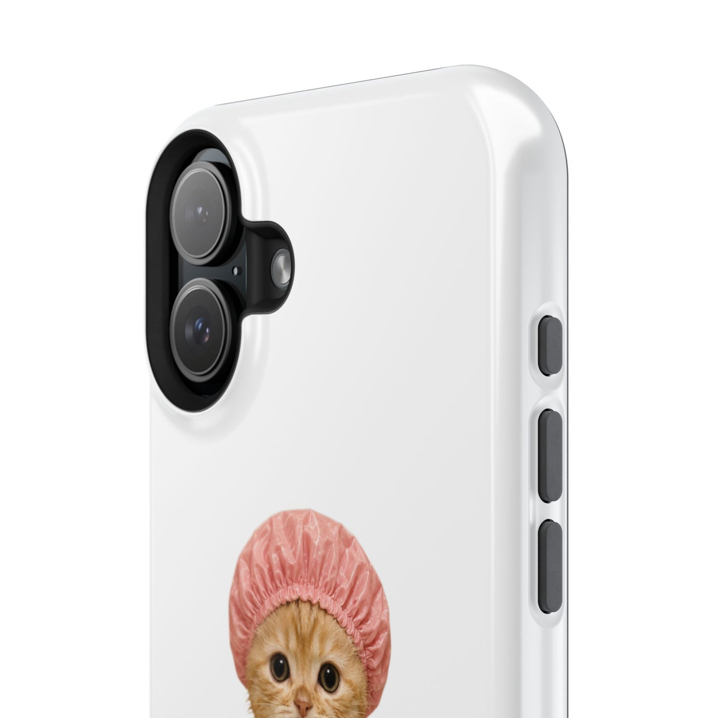 Cute Kitten in Shower Cap Magnetic Impact-Resistant Phone Case