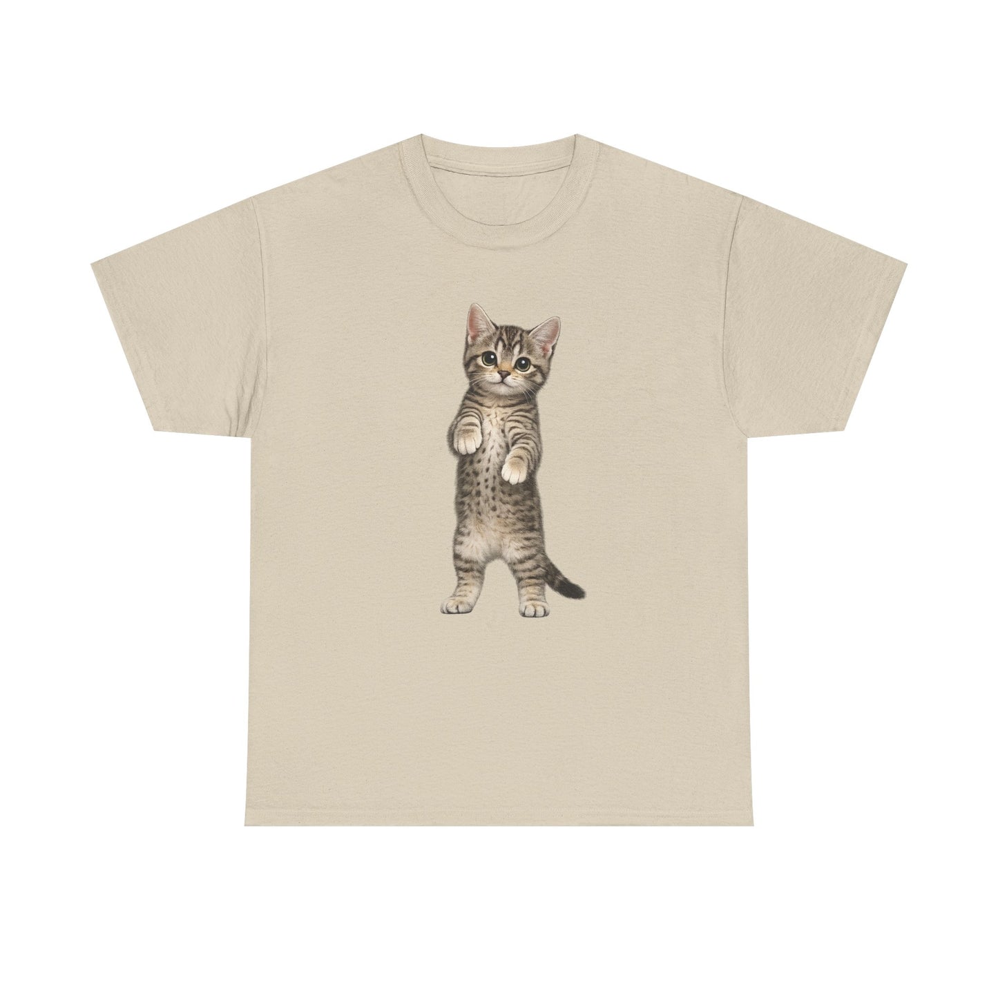 Standing Tabby Kitten T-Shirt — Cute Cat Graphic Tee for Cat Lovers