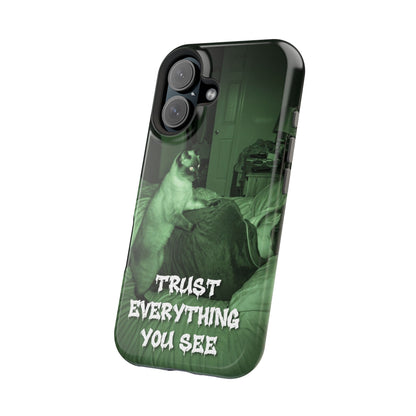 Phone Case 'Trust Everything You See' Green Dog Photo Magnetic Impact-Resistant Case