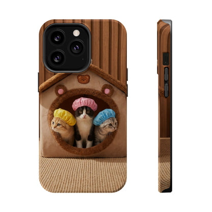 Cute Kittens in Cozy House Phone Case — Magnetic Impact-Resistant Case