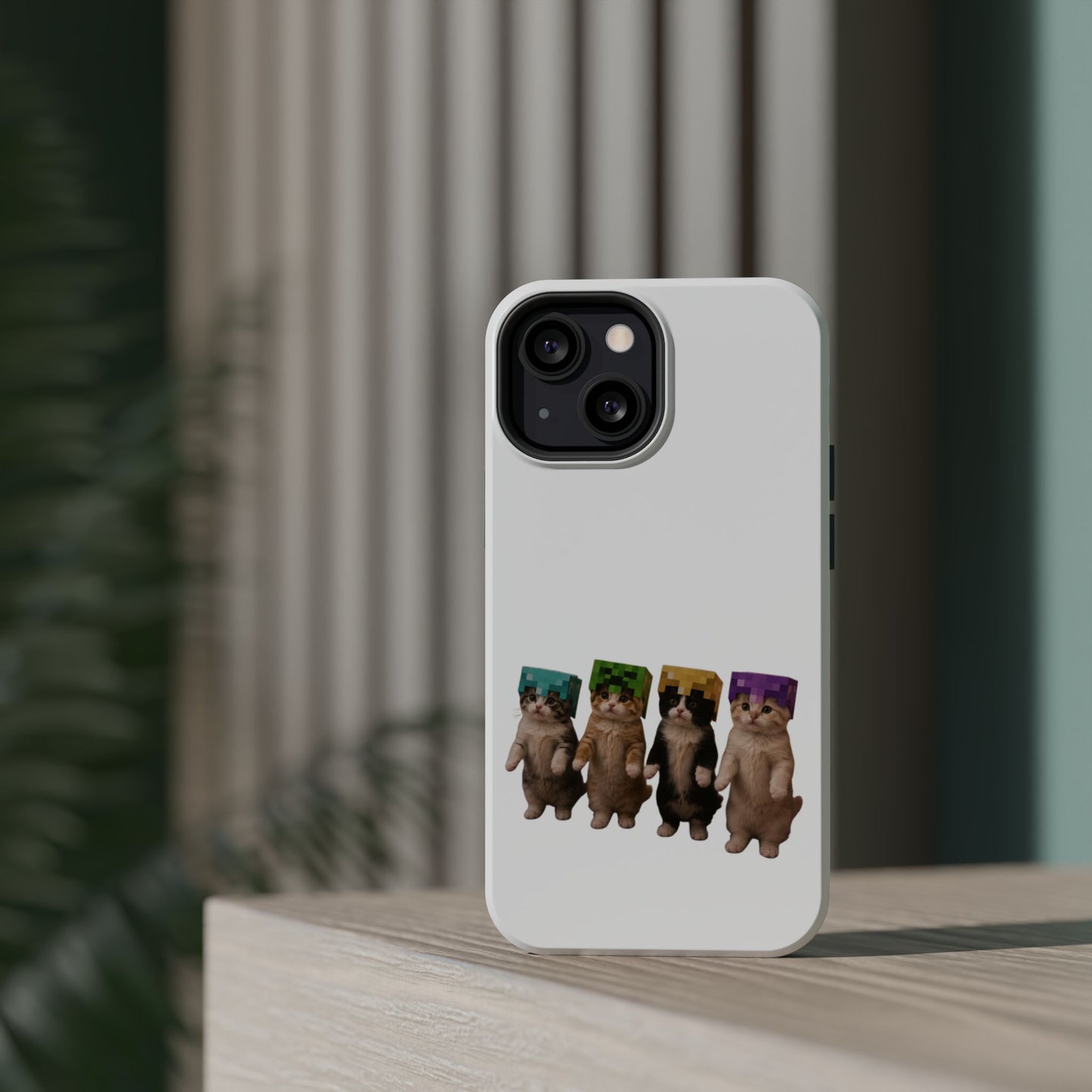 Dancing Kittens Minecraft Helmet Magnetic Impact-Resistant Phone Case