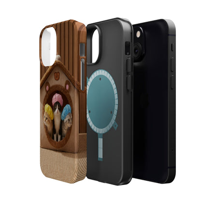 Cute Kittens in Cozy House Phone Case — Magnetic Impact-Resistant Case