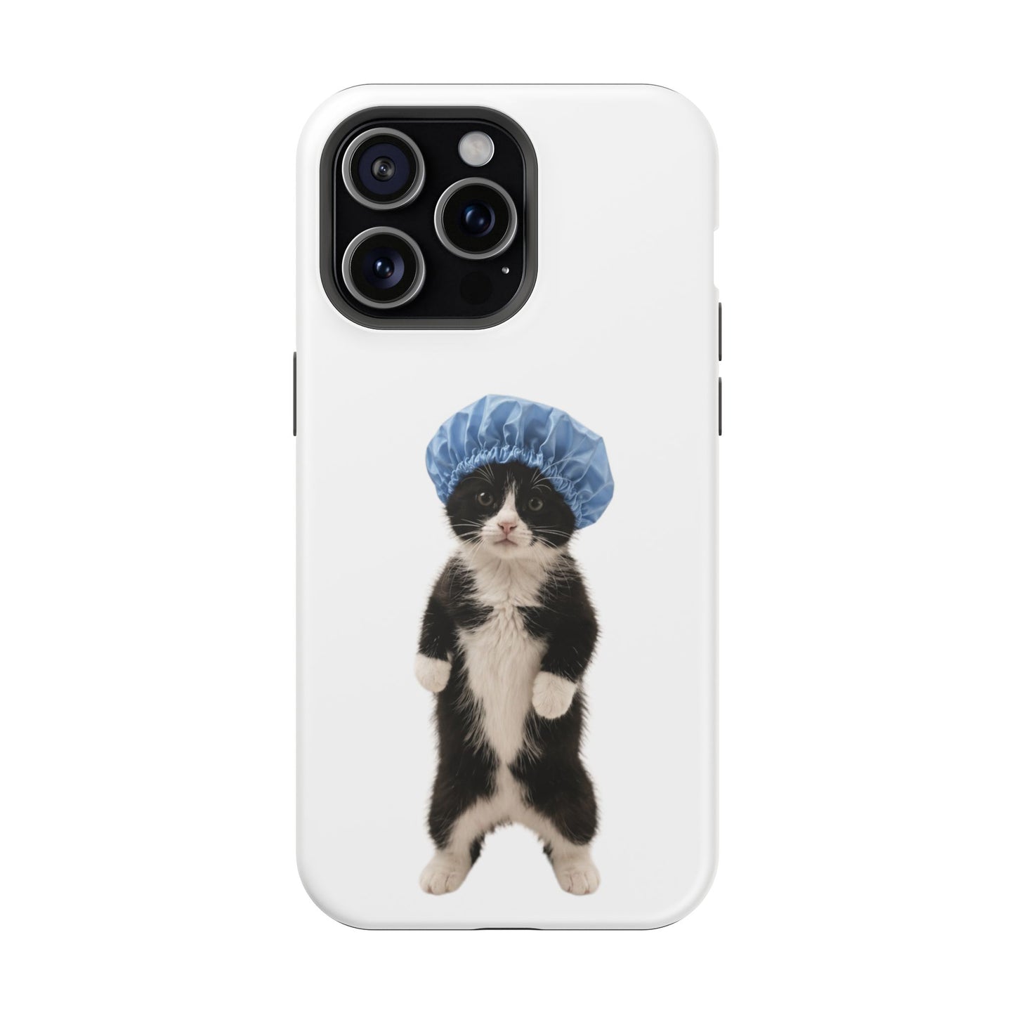 Cute Cat in Shower Cap Magnetic Impact-Resistant Phone Case