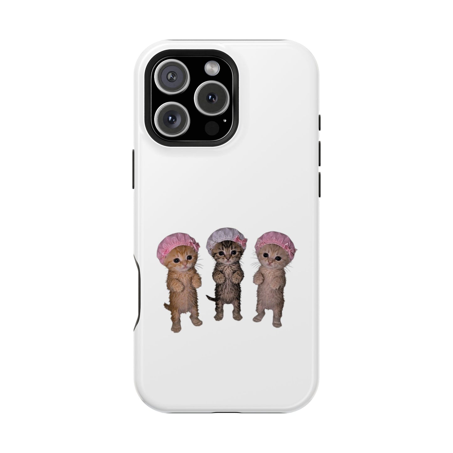 Cute Standing Kittens with Shower Caps  Phone Case