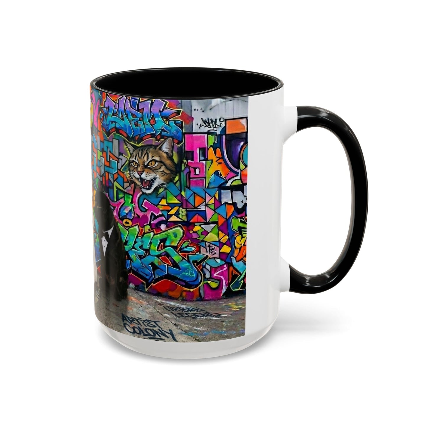 Graffiti Pets Coffee Mug — Colorful Street Art Dog & Cat Accent Mug (11/15oz)