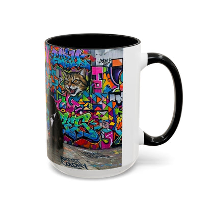 Graffiti Pets Coffee Mug — Colorful Street Art Dog & Cat Accent Mug (11/15oz)