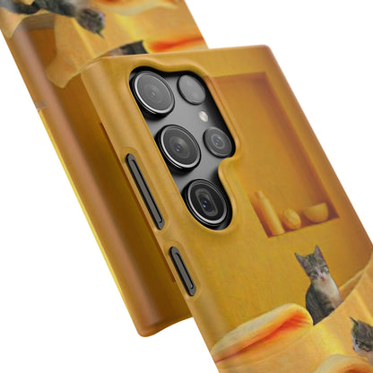 Cat Cozy Phone Case – Cute Kittens in Yellow Living Room Snap Case