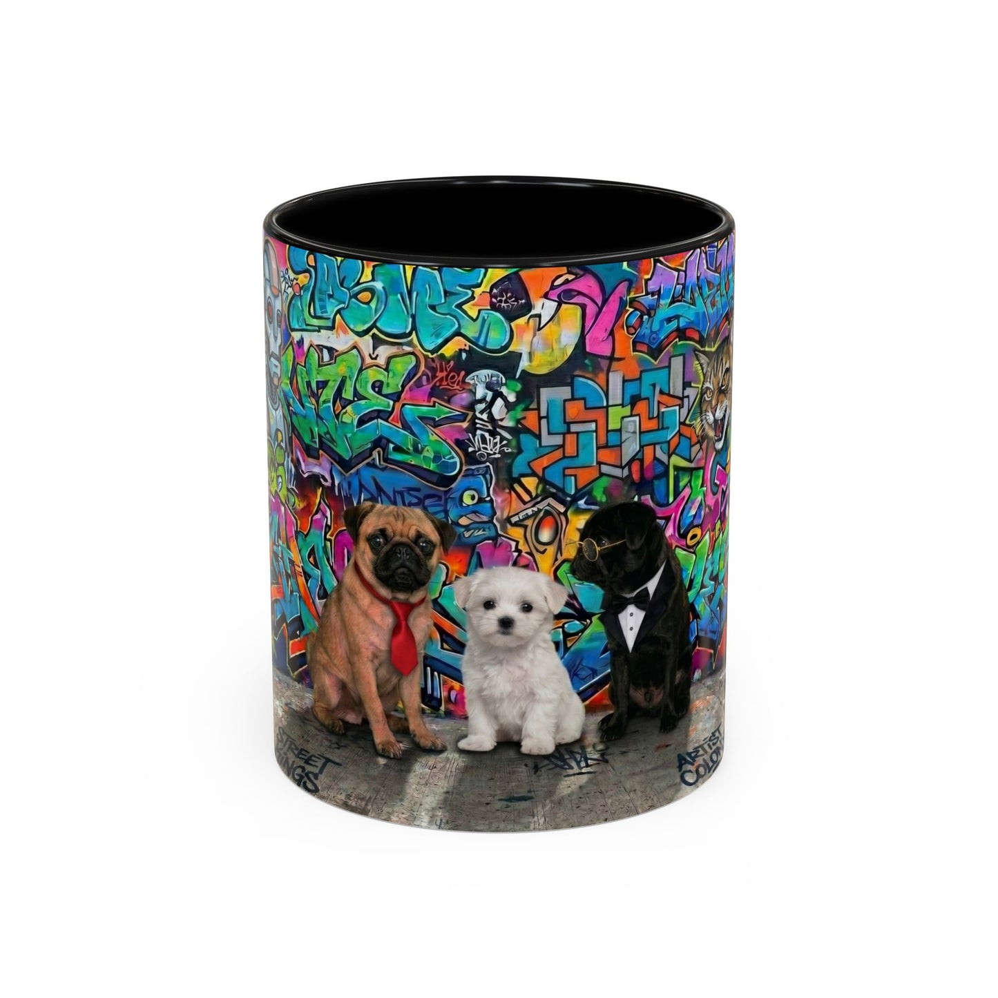 Graffiti Pets Coffee Mug — Colorful Street Art Dog & Cat Accent Mug (11/15oz)