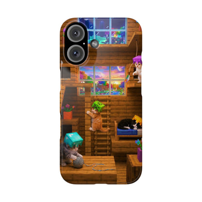 Minecraft Cozy Treehouse Slim Phone Case — Gamer Pixel Cabin Design