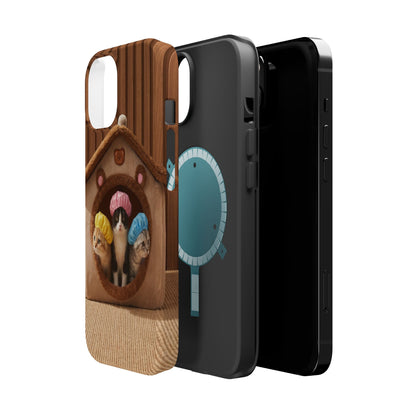 Cute Kittens in Cozy House Phone Case — Magnetic Impact-Resistant Case