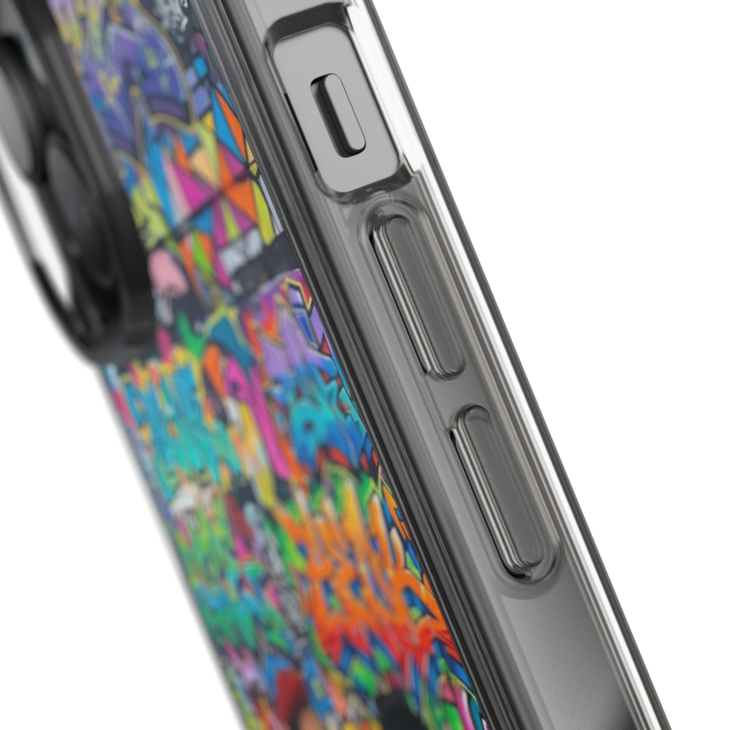 Clear Phone Case — Colorful Graffiti Pugs Design
